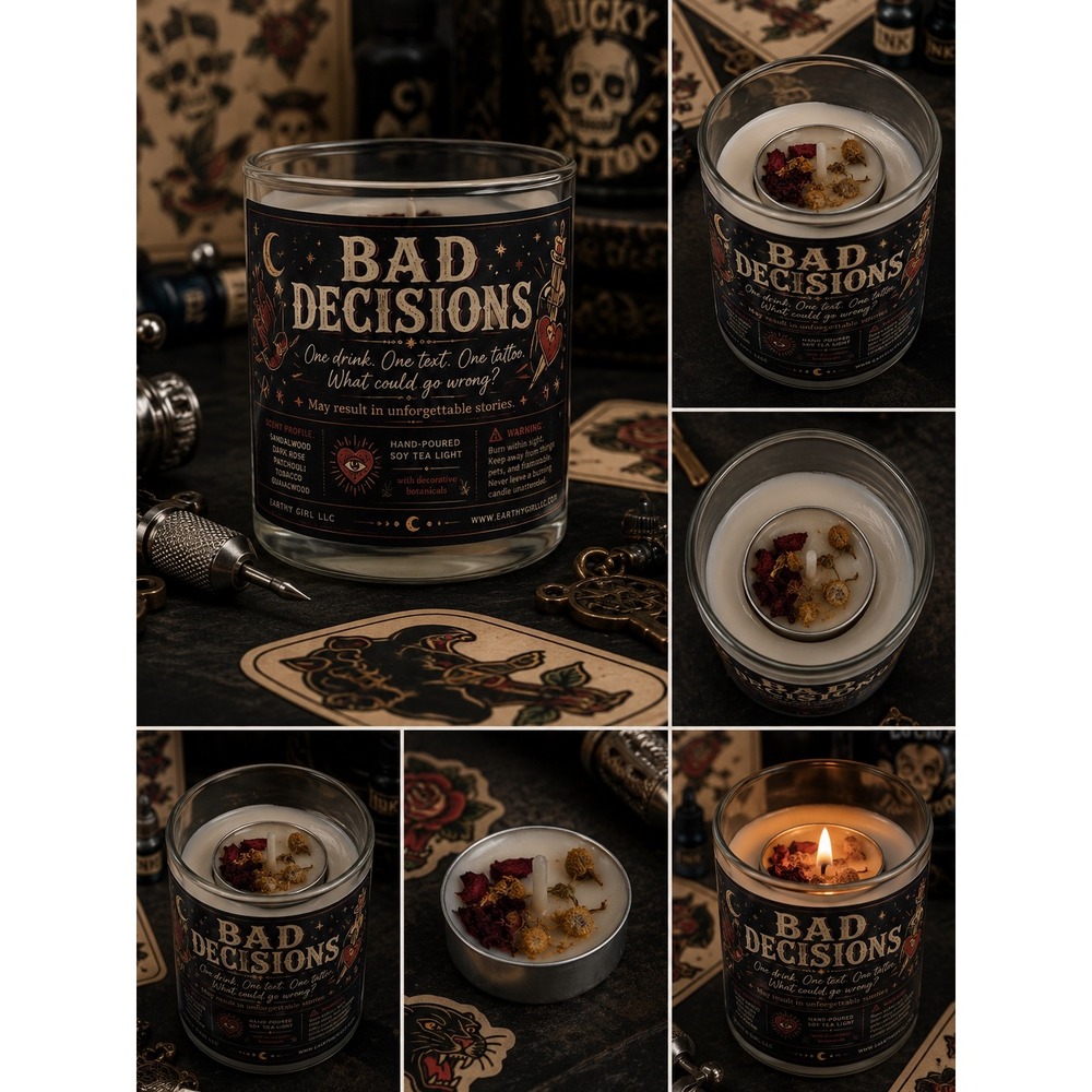 Bad Decisions Tea Light Candle‎ Set